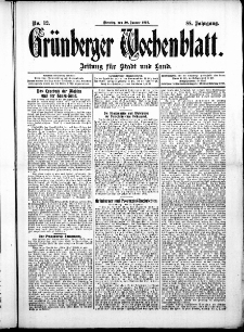 Grünberger Wochenblatt: Zeitung für Stadt und Land, No. 12. ( 30. Januar 1912 )