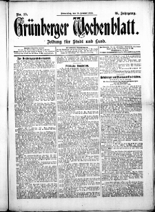 Grünberger Wochenblatt: Zeitung für Stadt und Land, No. 19. ( 15. Februar 1912 )
