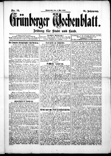 Grünberger Wochenblatt: Zeitung für Stadt und Land, No. 53. ( 4. Mai 1912 )