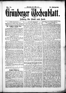 Grünberger Wochenblatt: Zeitung für Stadt und Land, No. 55. ( 9. Mai 1912 )