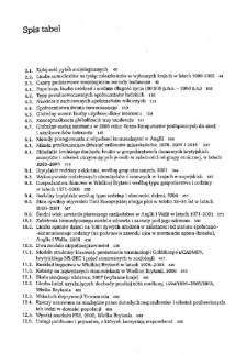 Socjologia - spis tabel