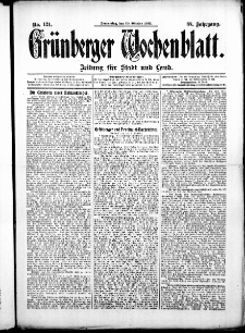 Grünberger Wochenblatt: Zeitung für Stadt und Land, No. 121. ( 10. Oktober 1912 )