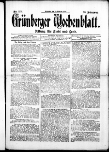 Grünberger Wochenblatt: Zeitung für Stadt und Land, No. 123. ( 15. Oktober 1912 )