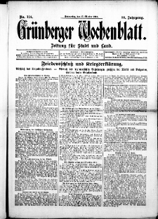 Grünberger Wochenblatt: Zeitung für Stadt und Land, No. 124. ( 17. Oktober 1912 )