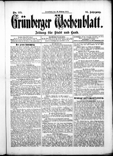 Grünberger Wochenblatt: Zeitung für Stadt und Land, No. 125. ( 19. Oktober 1912 )