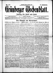 Grünberger Wochenblatt: Zeitung für Stadt und Land, No. 128. ( 26. Oktober 1912 )