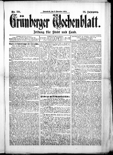 Grünberger Wochenblatt: Zeitung für Stadt und Land, No. 134. ( 9. November 1912 )