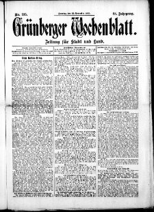 Grünberger Wochenblatt: Zeitung für Stadt und Land, No. 135. ( 12. November 1912 )