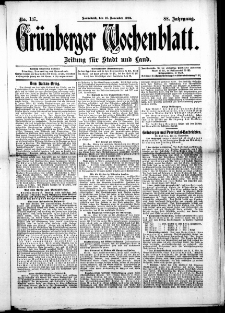 Grünberger Wochenblatt: Zeitung für Stadt und Land, No. 137. ( 16. November 1912 )