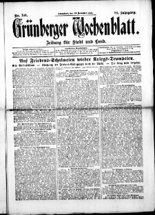 Grünberger Wochenblatt: Zeitung für Stadt und Land, No. 140. ( 23. November 1912 )
