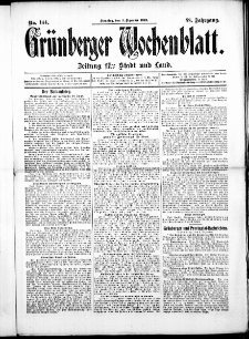 Grünberger Wochenblatt: Zeitung für Stadt und Land, No. 144. ( 3. Dezember 1912 )