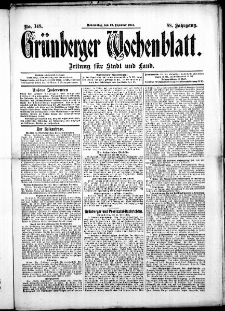 Grünberger Wochenblatt: Zeitung für Stadt und Land, No. 148. ( 12. Dezember 1912 )