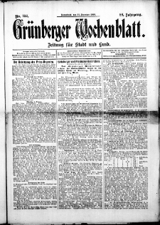 Grünberger Wochenblatt: Zeitung für Stadt und Land, No. 152. ( 21. Dezember 1912 )