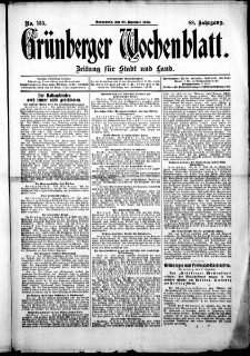 Grünberger Wochenblatt: Zeitung für Stadt und Land, No. 155. ( 28. Dezember 1912 )