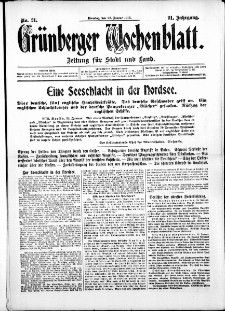 Grünberger Wochenblatt: Zeitung für Stadt und Land, No. 21. ( 26. Januar 1915 )