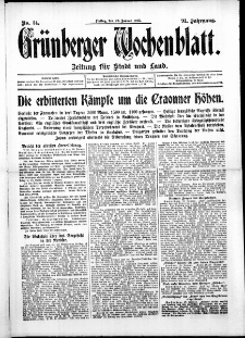 Grünberger Wochenblatt: Zeitung für Stadt und Land, No. 24. ( 29. Januar 1915 )
