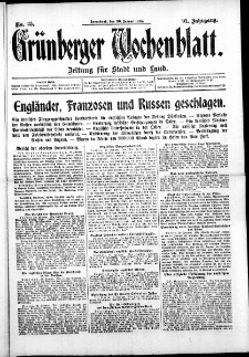 Grünberger Wochenblatt: Zeitung für Stadt und Land, No. 25. ( 30. Januar 1915 )