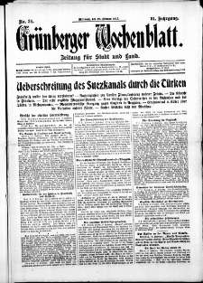 Grünberger Wochenblatt: Zeitung für Stadt und Land, No. 34. ( 10. Februar 1915 )