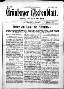 Grünberger Wochenblatt: Zeitung für Stadt und Land, No. 115. ( 119. Mai 1915 )