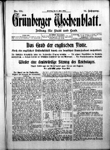 Grünberger Wochenblatt: Zeitung für Stadt und Land, No. 124. ( 30. Mai 1915 )