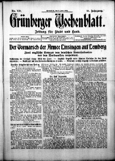 Grünberger Wochenblatt: Zeitung für Stadt und Land, No. 129. ( 5. Juni 1915 )