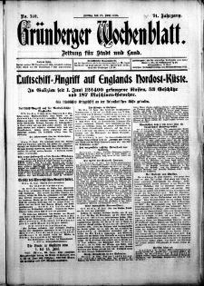 Grünberger Wochenblatt: Zeitung für Stadt und Land, No. 140. ( 18. Juni 1915 )