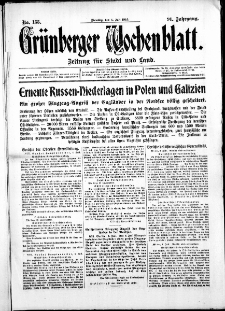 Grünberger Wochenblatt: Zeitung für Stadt und Land, No. 155. ( 6. Juli 1915 )
