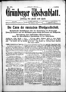 Grünberger Wochenblatt: Zeitung für Stadt und Land, No. 158. ( 9. Juli 1915 )