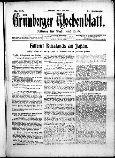 Grünberger Wochenblatt: Zeitung für Stadt und Land, No. 159. ( 10. Juli 1915 )