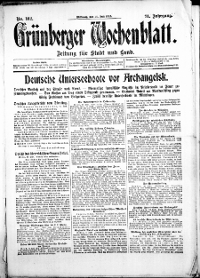 Grünberger Wochenblatt: Zeitung für Stadt und Land, No. 162. ( 14. Juli 1915 )