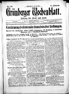 Grünberger Wochenblatt: Zeitung für Stadt und Land, No. 163. ( 9. Juli 1915 )