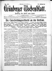 Grünberger Wochenblatt: Zeitung für Stadt und Land, No. 169. ( 22. Juli 1915 )