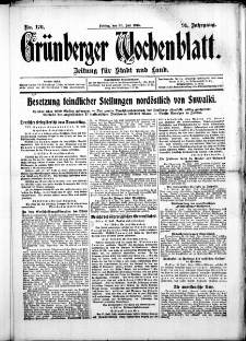 Grünberger Wochenblatt: Zeitung für Stadt und Land, No. 176. ( 1. Juli 1915 )