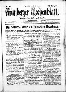 Grünberger Wochenblatt: Zeitung für Stadt und Land, No. 187. ( 12. August 1915 )