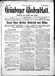Grünberger Wochenblatt: Zeitung für Stadt und Land, No. 203. ( 31. August 1915 )