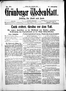 Grünberger Wochenblatt: Zeitung für Stadt und Land, No. 206. ( 3. September 1915 )