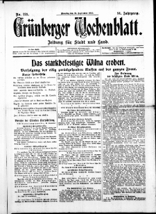 Grünberger Wochenblatt: Zeitung für Stadt und Land, No. 221. ( 21. September 1915 )