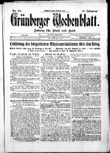 Grünberger Wochenblatt: Zeitung für Stadt und Land, No. 234. ( 6. Oktober 1915 )