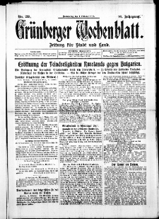 Grünberger Wochenblatt: Zeitung für Stadt und Land, No. 235. ( 7. Oktober 1915 )