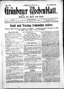Grünberger Wochenblatt: Zeitung für Stadt und Land, No. 240. ( 13. Oktober 1915 )