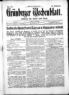 Grünberger Wochenblatt: Zeitung für Stadt und Land, No. 254. ( 29. Oktober 1915 )
