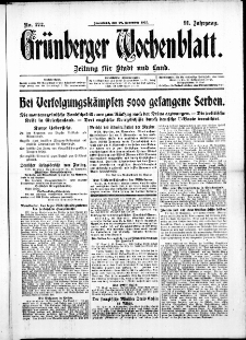 Grünberger Wochenblatt: Zeitung für Stadt und Land, No. 272. ( 20. November 1915 )
