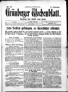 Grünberger Wochenblatt: Zeitung für Stadt und Land, No. 274. ( 23. November 1915 )