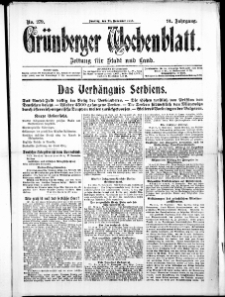 Grünberger Wochenblatt: Zeitung für Stadt und Land, No. 279. ( 28. November 1915 )