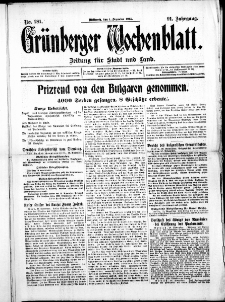 Grünberger Wochenblatt: Zeitung für Stadt und Land, No. 281. ( 1. Dezember 1915 )