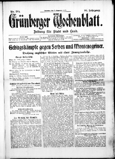 Grünberger Wochenblatt: Zeitung für Stadt und Land, No. 285. ( 5. Dezenber 1915 )