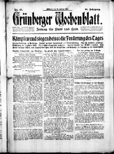 Grünberger Wochenblatt: Zeitung für Stadt und Land, No. 49. ( 28. Februar 1917 )