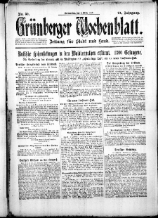 Grünberger Wochenblatt: Zeitung für Stadt und Land, No. 50. ( 1. März 1917 )