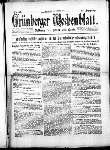 Gr&uuml;nberger Wochenblatt: Zeitung f&uuml;r Stadt und Land, No. 52. ( 3. M&auml;rz 1917 )