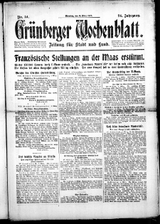 Grünberger Wochenblatt: Zeitung für Stadt und Land, No. 54. ( 6. März 1917 )